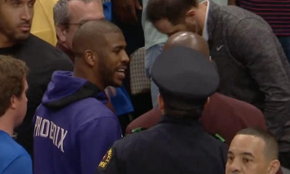 Chris Paul's family jostled by a Mavericks fan!