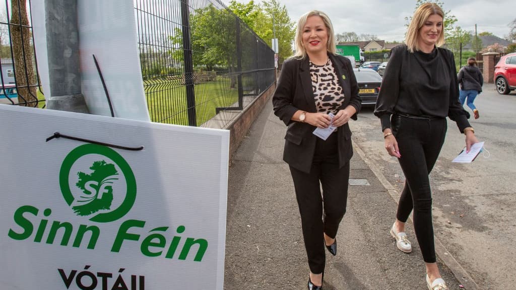 supporter of a reunification of Ireland, Sinn Fein comes first in the elections